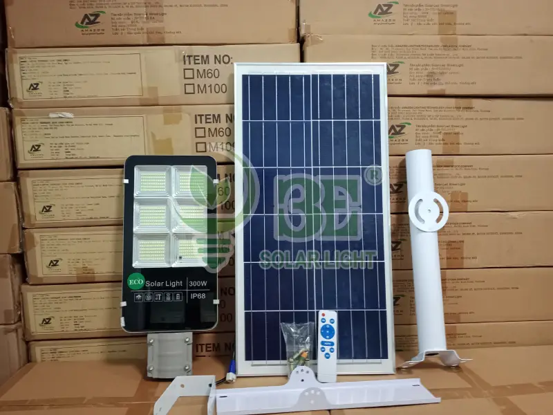 Bộ trang bị đầy đủ của đèn bàn chải năng lượng mặt trời 300w AZE-SBC