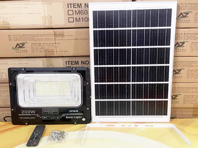 Thông số đèn năng lượng mặt trời 200w trong nhà AZE-SF2-200W tại 3E SOLAR