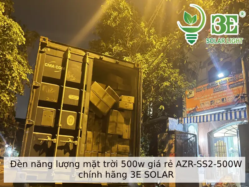 Đèn năng lượng mặt trời 500w giá rẻ AZR-SS2-500W chính hãng 3E SOLAR