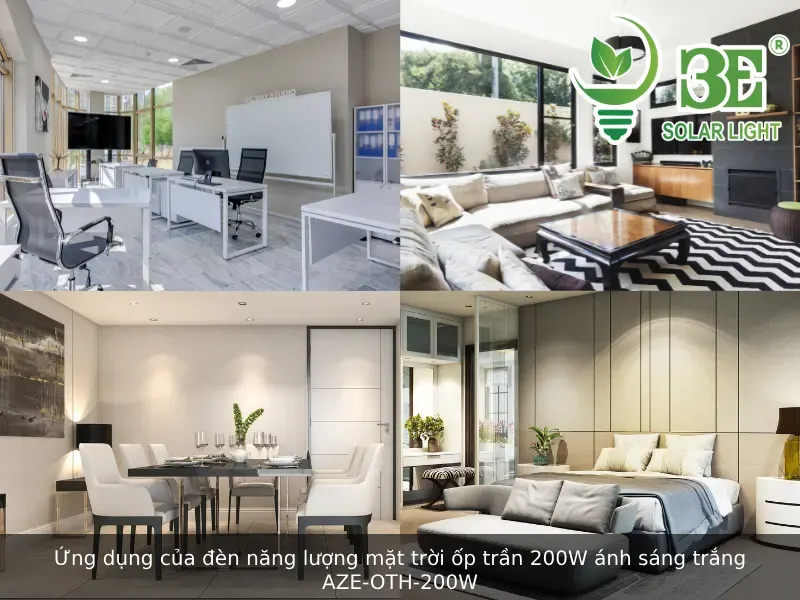 Ứng dụng của đèn năng lượng mặt trời ốp trần 200W ánh sáng trắng AZE-OTH-200W