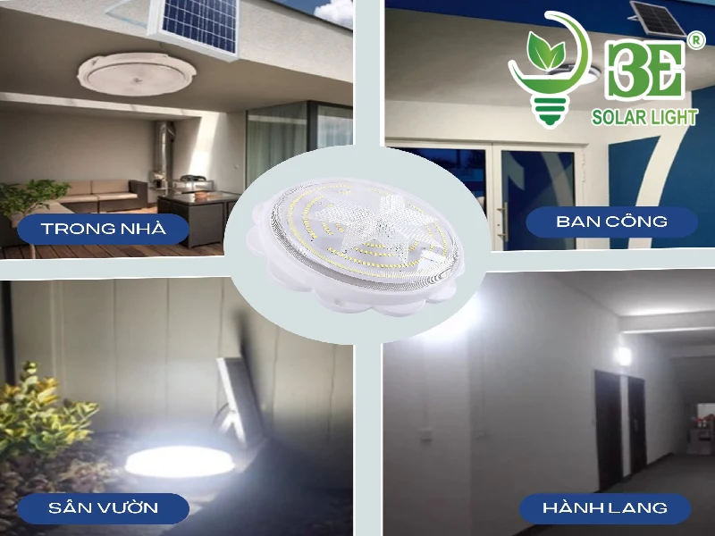 Ứng dụng đèn năng lượng mặt trời ốp trần 300W ánh sáng trắng AZE-OTH-300W