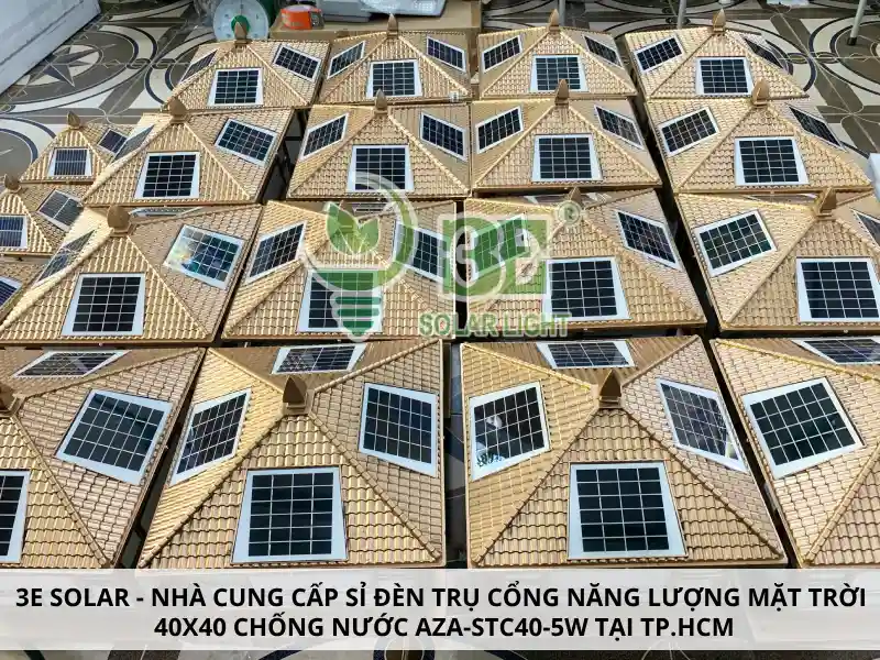 3E SOLAR - Nhà nhập khẩu đèn trụ cổng năng lượng mặt trời 40x40 AZA-STC40-5W hàng đầu tại TP.HCM