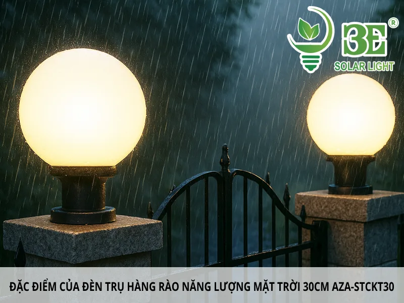 Đặc điểm của đèn trụ hàng rào năng lượng mặt trời 30cm AZA-STCKT30