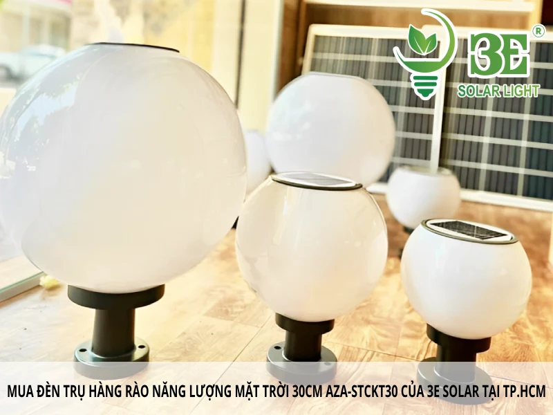 Mua đèn trụ hàng rào năng lượng mặt trời 30cm AZA-STCKT30 của 3E SOLAR tại TP.HCM