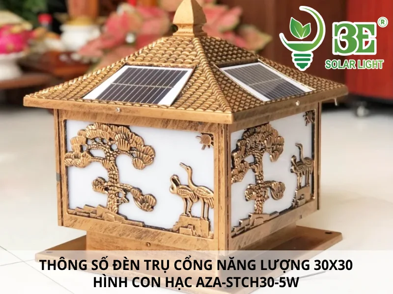 Thông số đèn trụ cổng năng lượng 30x30 AZA-STCH30-5W