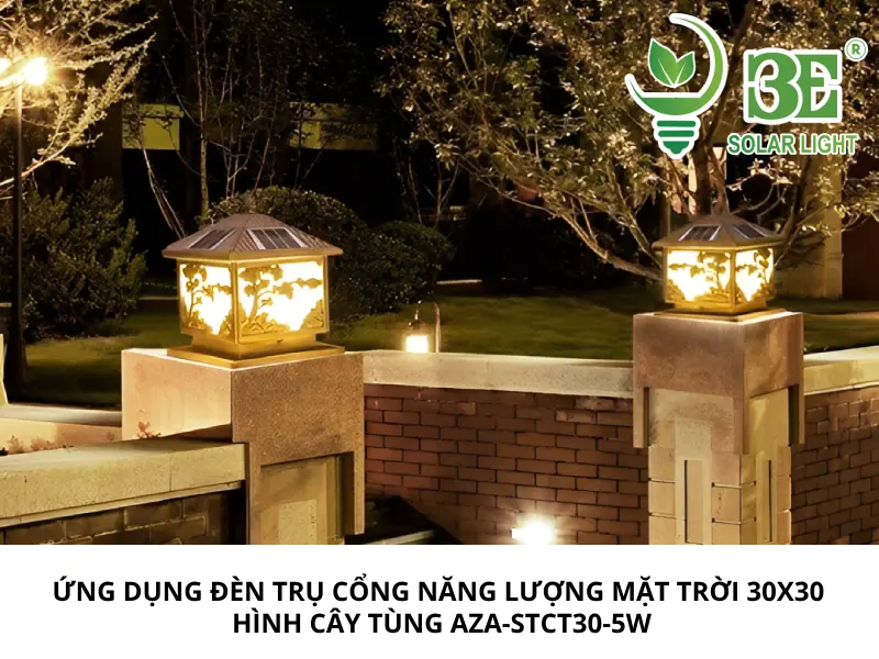 Ứng dụng của đèn trụ cổng năng lượng mặt trời hình cây tùng AZA-STCT30-5W