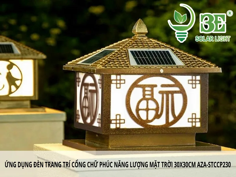 Ứng dụng của đèn trang trí cổng chữ phúc năng lượng mặt trời 30x30cm AZA-STCCP230