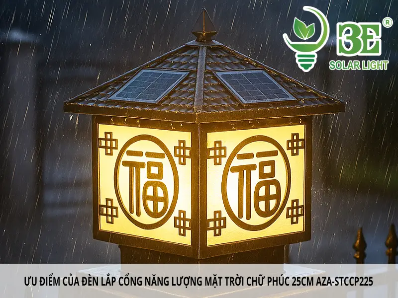 Ưu điểm vượt trội của đèn lắp cổng năng lượng chữ phúc 25cm AZA-STCCP225