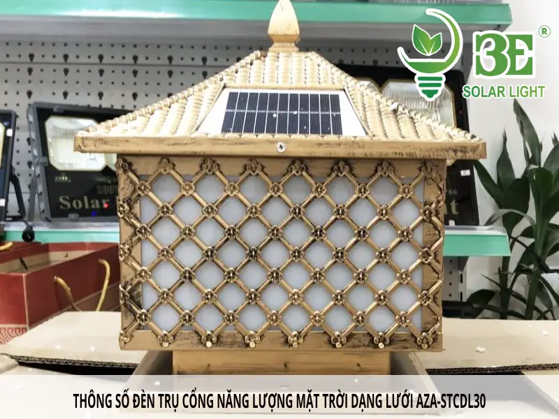 3E SOLAR - Thông số kỹ thuật của đèn trụ cổng năng lượng mặt trời AZA-STCDL30