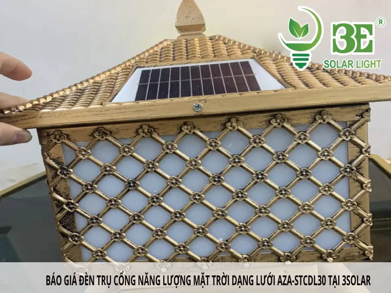 Bảng báo giá đèn trụ cổng năng lượng mặt trời dạng lưới AZA-STCDL30