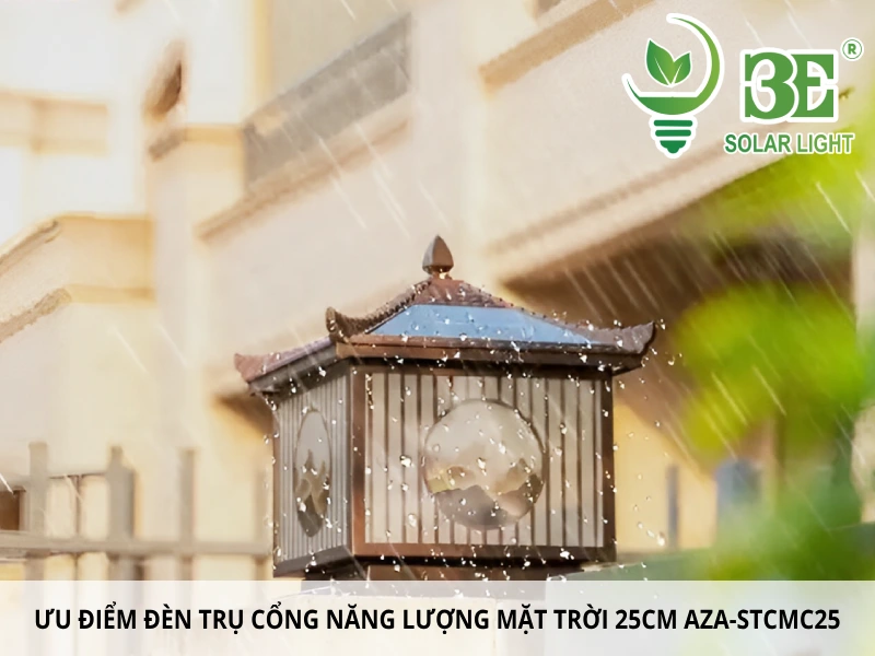 Ưu điểm đèn trụ cổng năng lượng mặt trời 25cm AZA-STCMC25