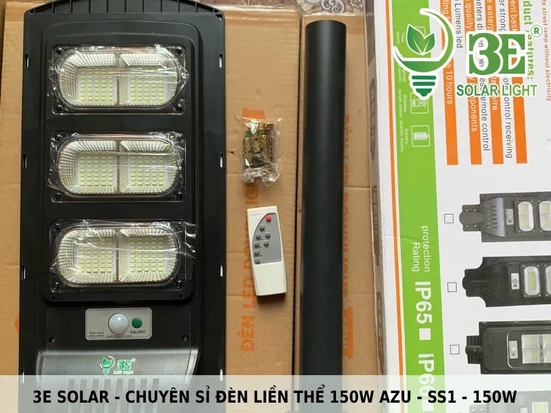 3E SOLAR chuyên cung cấp sản phẩm đèn năng lượng mặt trời liền thể 150w AZU - SS1 - 150W