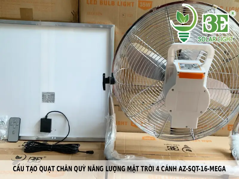 Cấu tạo quạt chân quỳ năng lượng mặt trời 4 cánh AZ-SQT-16-MEGA