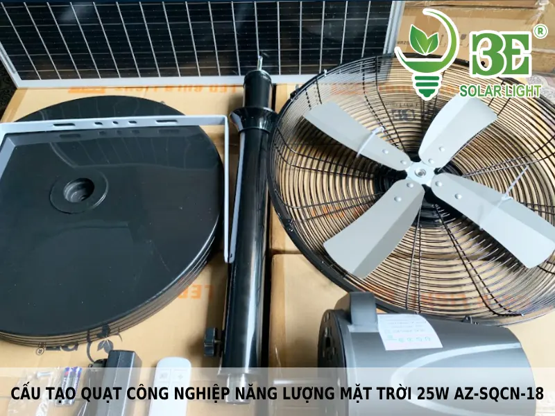 Cấu tạo quạt công nghiệp năng lượng mặt trời 25w AZ-SQCN-18