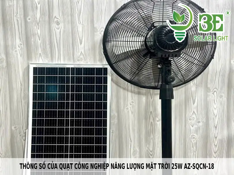 Thông số của quạt công nghiệp năng lượng mặt trời 25w AZ-SQCN-18