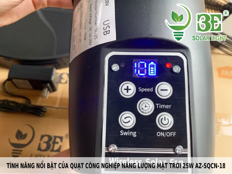Tính năng nổi bật của quạt công nghiệp năng lượng mặt trời 25w AZ-SQCN-18