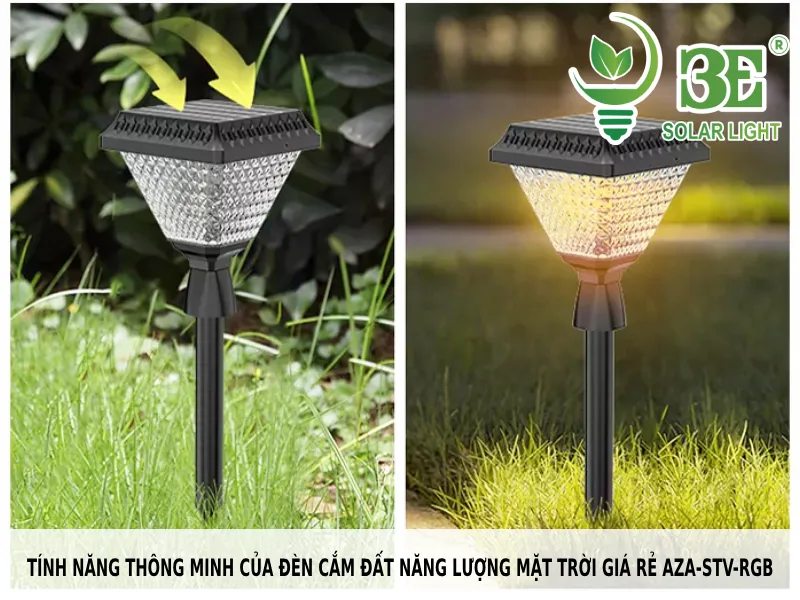 Tính năng thông minh của đèn cắm đất năng lượng mặt trời giá rẻ AZA-STV-RGB