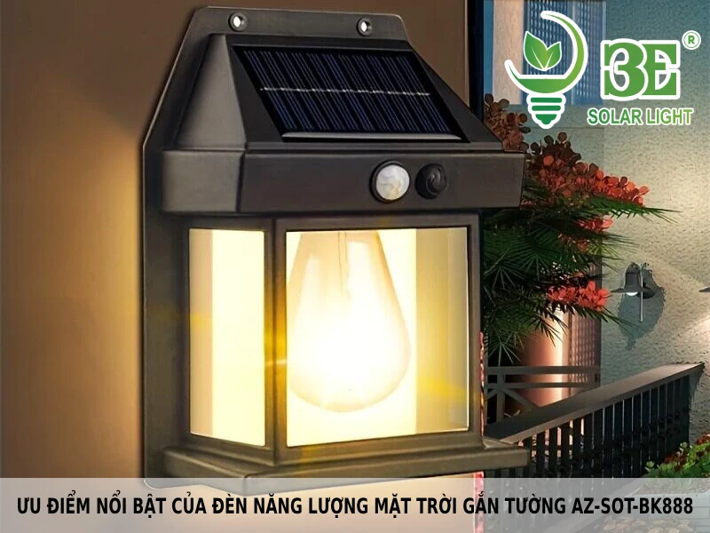 Ưu điểm nổi bật của đèn năng lượng mặt trời gắn tường AZ-SOT-BK888