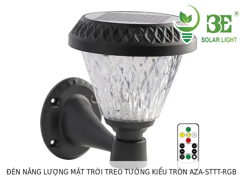 Đèn năng lượng mặt trời treo tường kiểu tròn AZA-STTT-RGB tại 3E SOLAR
