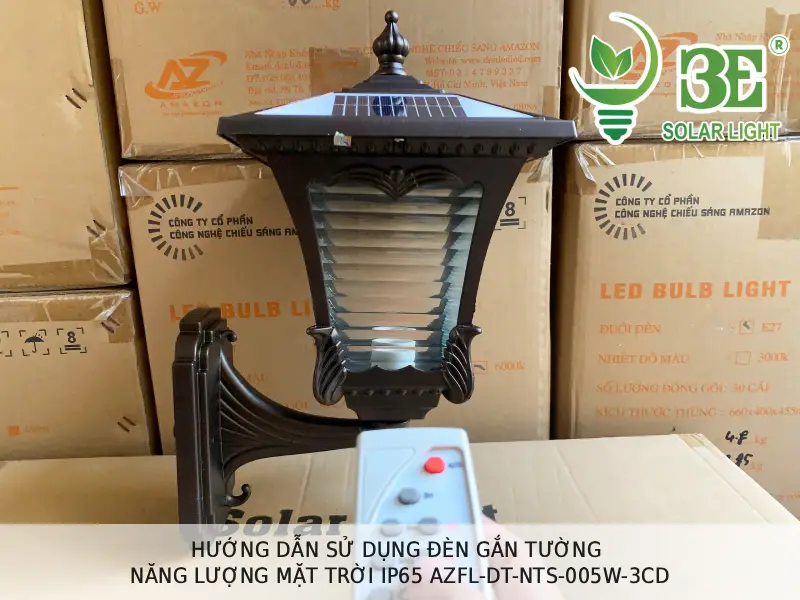 Hướng dẫn sử dụng đèn gắn tường năng lượng mặt trời IP65 AZFL-DT-NTS-005W-3CD tại 3E SOLAR