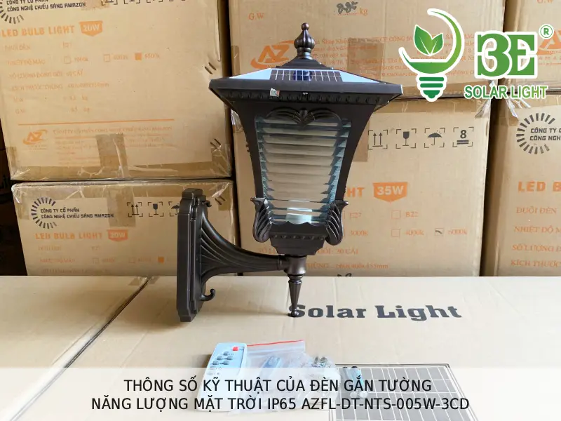 Thông số kỹ thuật của đèn gắn tường năng lượng mặt trời IP65 AZFL-DT-NTS-005W-3CD tại 3E SOLAR