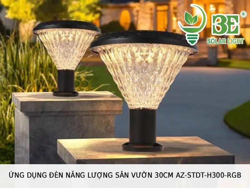 Ứng dụng đèn năng lượng sân vườn 30cm AZ-STDT-H300-RGB tại 3E SOLAR