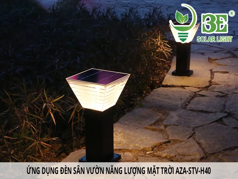 Ứng dụng đèn sân vườn năng lượng mặt trời AZA-STV-H40