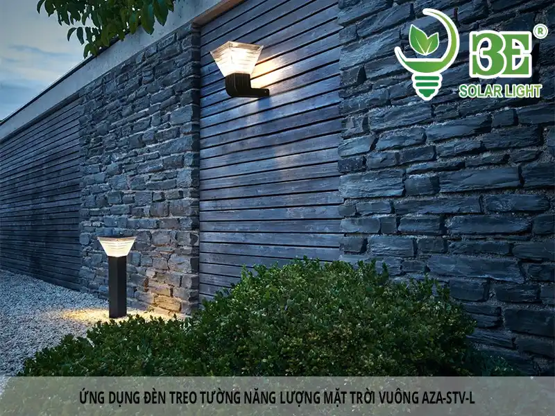 Ứng dụng đèn treo tường năng lượng mặt trời vuông AZA-STV-L