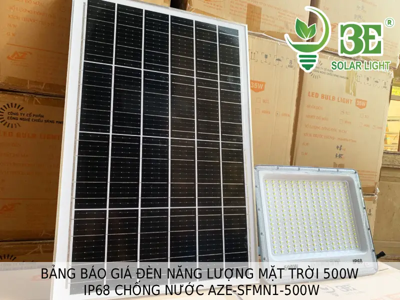 Bảng báo giá đèn năng lượng mặt trời 500W IP68 chống nước AZE-SFMN1-500W tại 3E SOLAR