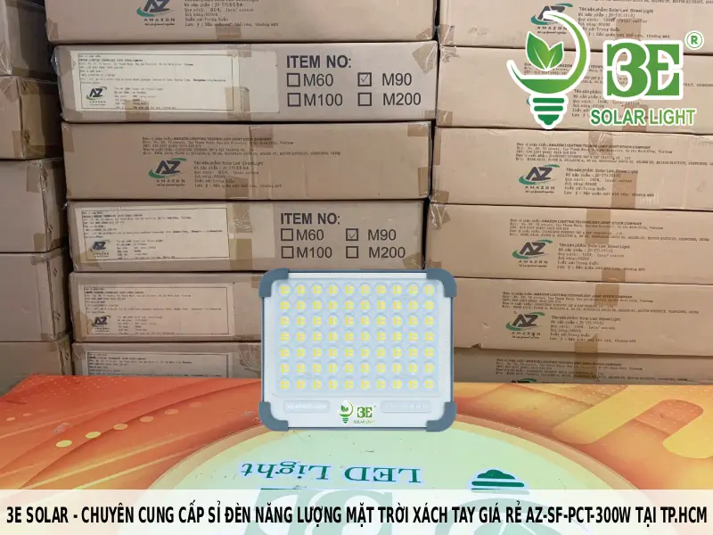 3E SOLAR - Chuyên cung cấp đèn năng lượng mặt trời xách tay giá rẻ AZ-SF-PCT-300W tại TP.HCM