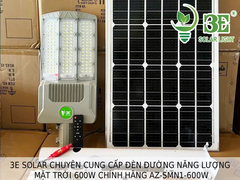 3E SOLAR chuyên cung cấp đèn đường năng lượng mặt trời 600W chính hãng AZ-SMN1-600W tại 3E SOLAR