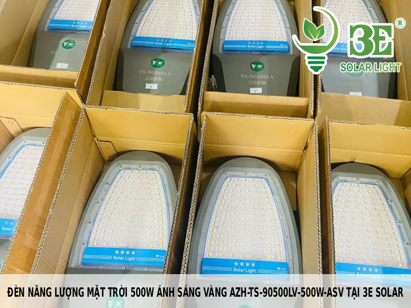 Đèn năng lượng mặt trời 500W ánh sáng vàng AZH-TS-90500LV-500W-ASV tại 3E Solar