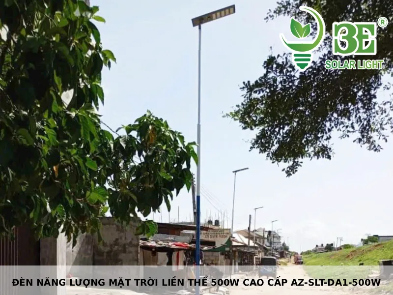 Đèn năng lượng mặt trời liền thể 500W cao cấp AZ-SLT-DA1-500W