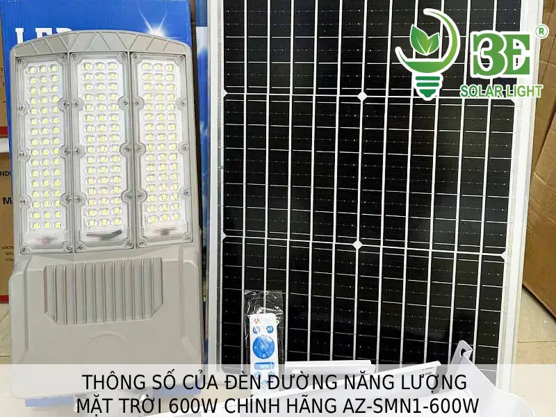 Thông số đèn đường năng lượng mặt trời 600W chính hãng AZ-SMN1-600W tại 3E SOLAR