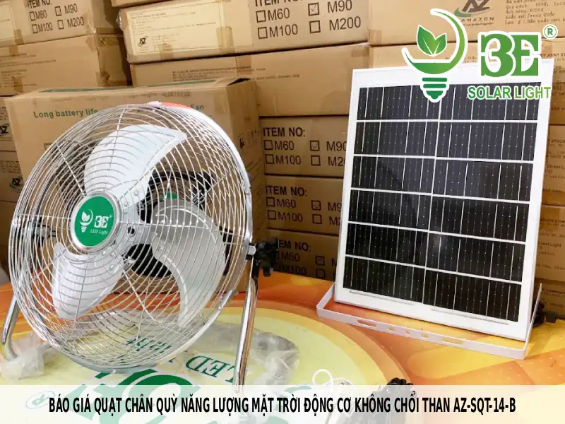 Báo giá quạt chân quỳ năng lượng mặt trời động cơ không chổi than AZ-SQT-14-B