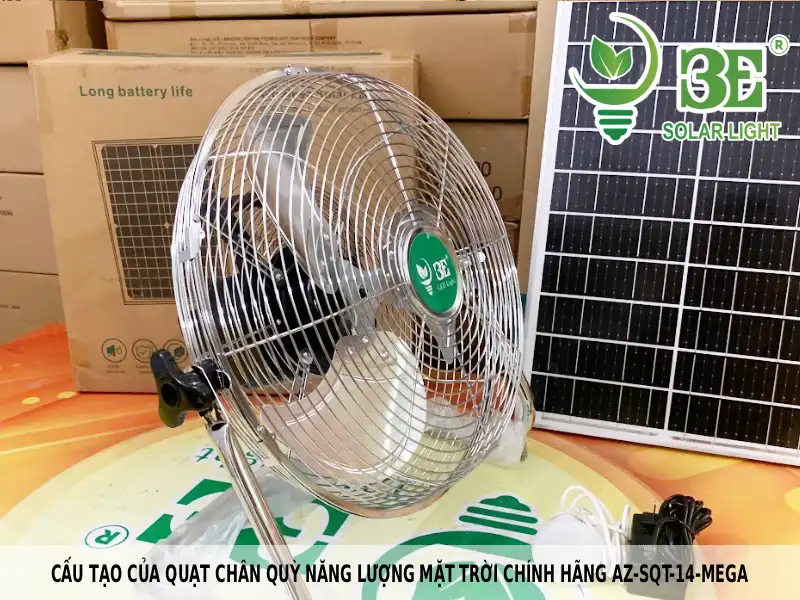 Cấu tạo của quạt chân quỳ năng lượng mặt trời chính hãng AZ-SQT-14-MEGA