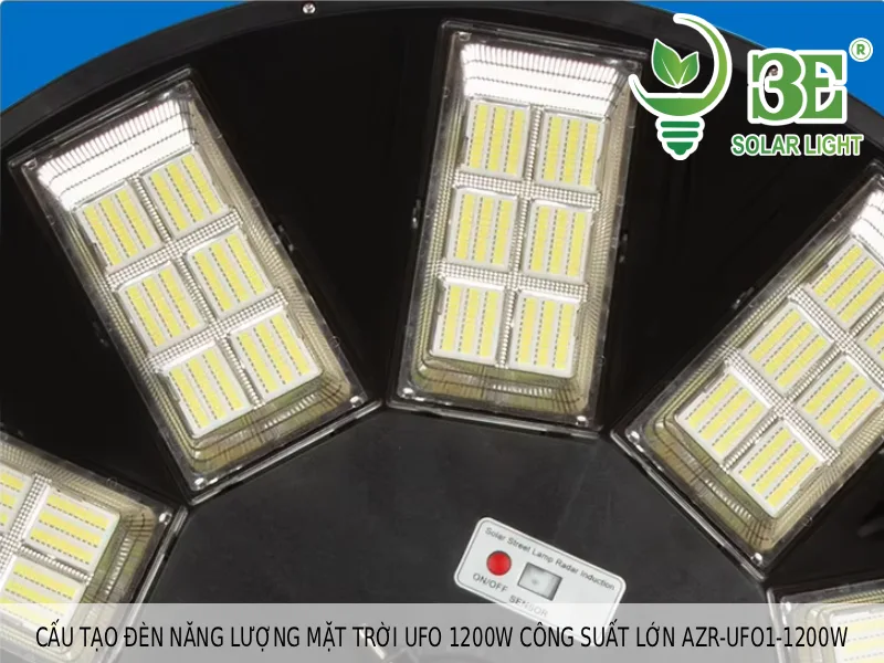 Cấu tạo đèn năng lượng mặt trời ufo 1200w công suất lớn AZR-UFO1-1200W