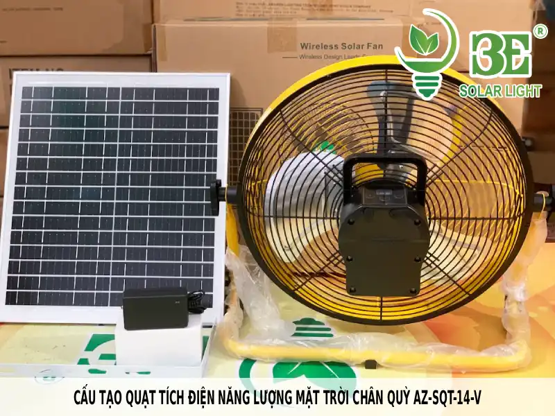 Cấu tạo quạt tích điện năng lượng mặt trời chân quỳ AZ-SQT-14-V
