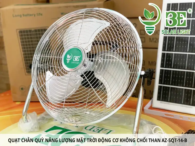 Quạt chân quỳ năng lượng mặt trời động cơ không chổi than AZ-SQT-14-B giá sỉ tốt ở 3E Solar