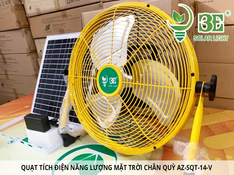 Quạt tích điện năng lượng mặt trời chân quỳ AZ-SQT-14-V giá sỉ tốt ở 3E Solar