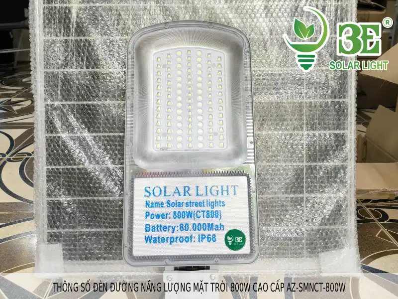 Thông số của đèn đường năng lượng mặt trời 800W cao cấp AZ-SMNCT-800W