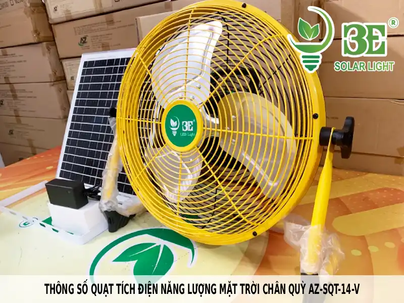 Thông số quạt tích điện năng lượng mặt trời chân quỳ AZ-SQT-14-V