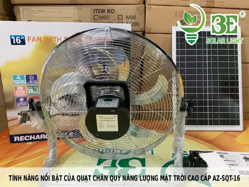 Tính năng nổi bật của quạt chân quỳ năng lượng mặt trời cao cấp AZ-SQT-16