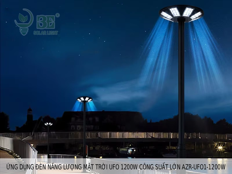 Ứng dụng đèn năng lượng mặt trời ufo 1200w công suất lớn AZR-UFO1-1200W