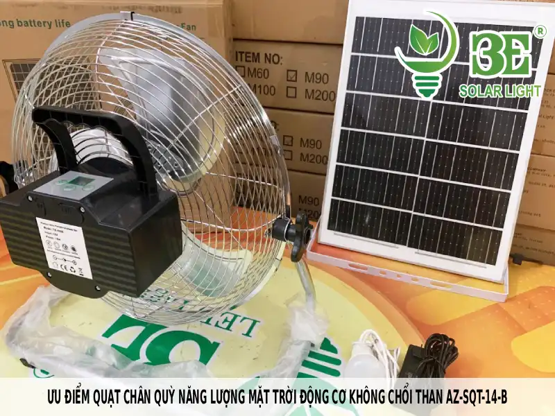 Ưu điểm quạt chân quỳ năng lượng mặt trời động cơ không chổi than AZ-SQT-14-B