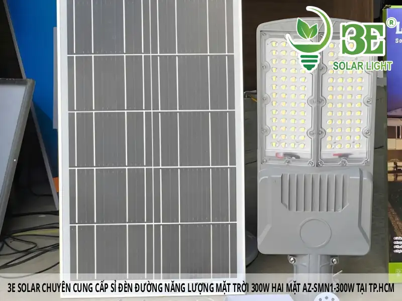 3E SOLAR chuyên cung cấp sỉ đèn đường năng lượng mặt trời 300w hai mặt AZ-SMN1-300W tại TP.HCM