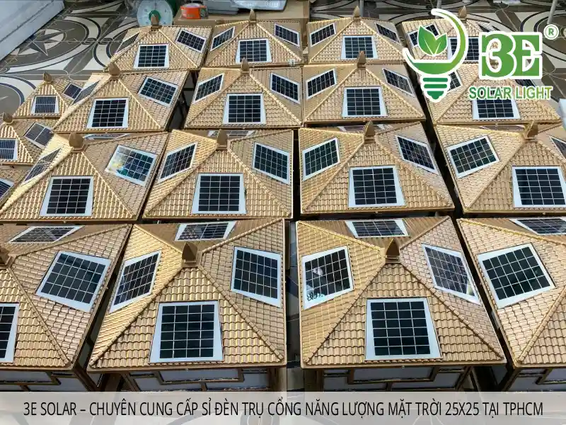 3E Solar – Chuyên cung cấp sỉ đèn trụ cổng năng lượng mặt trời 25x25 tại TPHCM