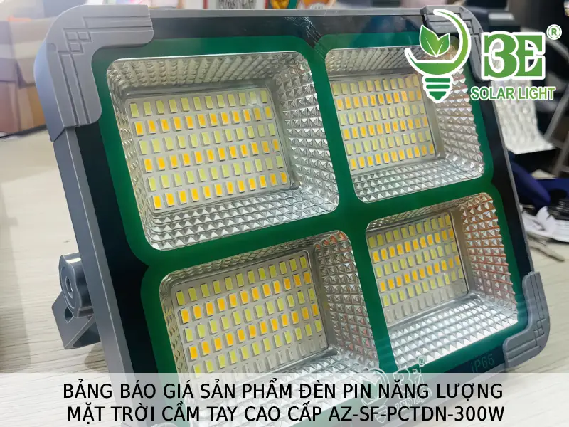 Bảng báo giá sản phẩm đèn pin năng lượng mặt trời cầm tay cao cấp AZ-SF-PCTDN-300W tại 3E SOLAR