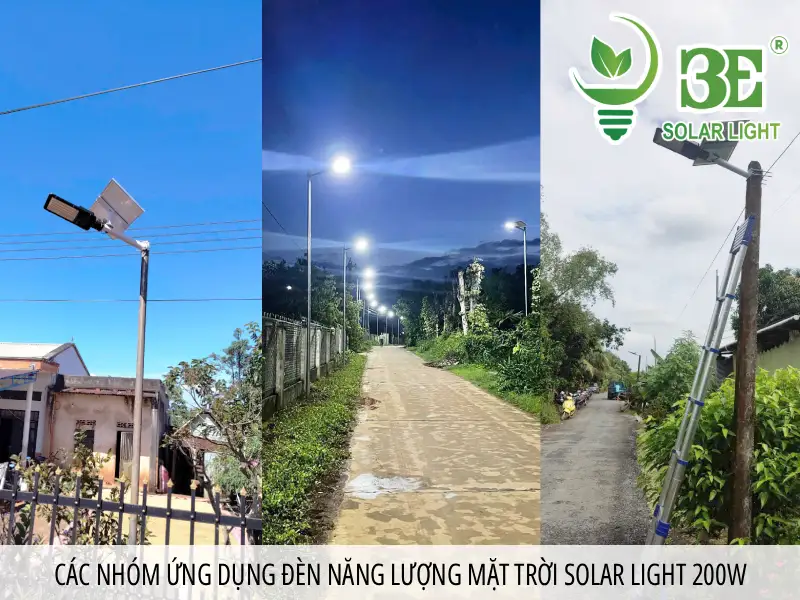 Các nhóm ứng dụng đèn năng lượng mặt trời Solar Light 200W