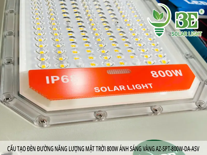 Cấu tạo đèn đường năng lượng mặt trời 800w ánh sáng vàng AZ-SPT-800W-DA-ASV